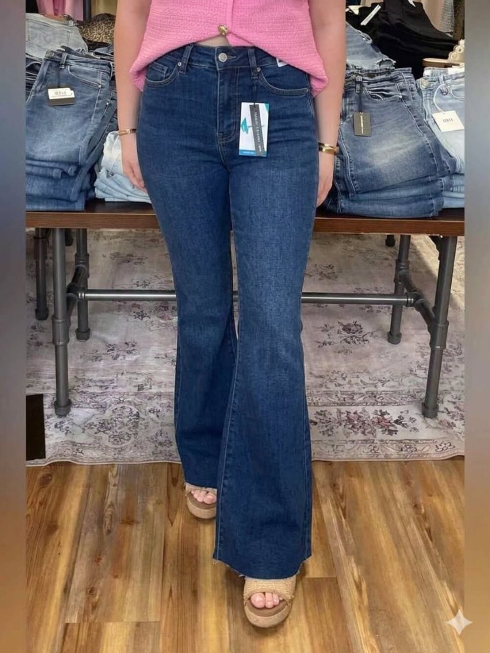 Judy Blue NWT High Waist Tummy Control Flare Jeans Size 27x33" Medium Blue